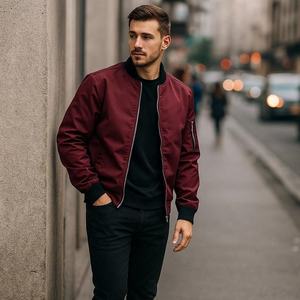 Veste coupe-vent personnalisée pas chère, veste coupe-vent décontractée tendance, manteau pour homme, vêtements d'extérieur printemps automne, veste coupe-vent unie - Product Image 1