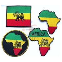 Écusson Rasta Rastafari Éthiopie Jamaïque pour T-shirt, Accessoire de Vêtement à Coudre, Brodé à la Machine, 3D, en Feutre Non Tissé Métallique