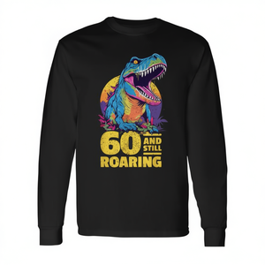 <b>T</b>-Rex Age 60 Year Old <b>Dinosaur</b> Long Sleeve <b>T</b>-<b>Shirt</b> for 60th Birthday Milestone Promotional Product - Product Image 2
