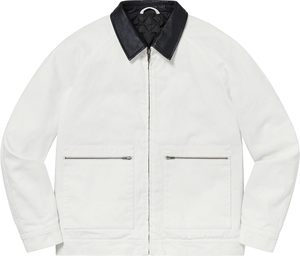 Veste de travail d'hiver pour hommes de haute qualité conception de logo personnalisé coupe-vent avec col en cuir tissu de toile sergé et rembourrage en duvet - Product Image 5