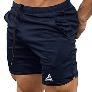 Short de Sport Homme Short de Sport Respirant à Séchage Rapide avec Poches Zippées Bleu Marine - Product Image 1