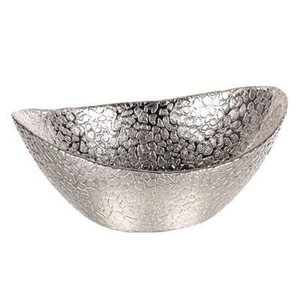 Cuencos creativos de lujo martillados de aluminio plateado pulido, decoración elegante de artículos de comedor, cuenco para servidor de alimentos a la venta - Product Image 1