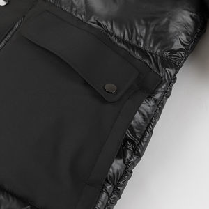 Elegante chaqueta de invierno de diseño personalizado para hombre, ropa de abrigo informal con cuello levantado y capucha, Abrigo acolchado con efecto de burbuja de hojaldre - Product Image 4