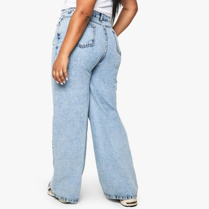 Pantalones vaqueros de mezclilla de diseño de marca 2025 para mujer, pantalones vaqueros lavados con ácido de estilo holgado para mujer, pantalones de calle al por mayor para mujer - Product Image 2