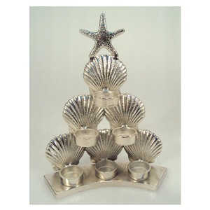 Brown Metal X Mas Tree Tea Light Candle Holder Adornos de Navidad para el hogar decorativo - Product Image 5