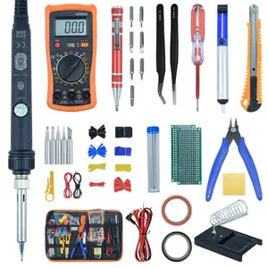 80W Elektrische Soldeerbout Verstelbare Temperatuur Lcd Digitaal Display 110V 220V Lassen Soldeer Ijzeren Tips Reparatie Rework Tool Kit