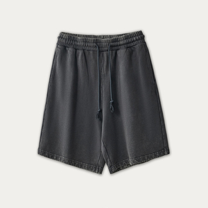 100% coton lavé à l'acide Bermuda taille haute respirant imprimé cordon tricoté Style décontracté hommes mi OEM disponible - Product Image 3