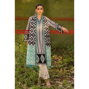 Traje de 3 Piezas para Mujer con Estampado Floral y Cuello y Borde Bordados CL-52614 - Product Image 2