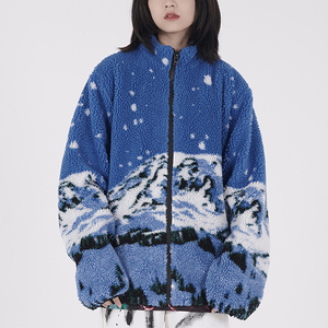 Wholesale Designer Jacquard on Polar <b>Jacket</b> for Winter Men Clothing Custom Logo Outdoor Wool Sherpa Unisex Fleece <b>Jacket</b> - Product Image 5