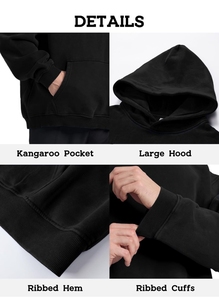 Sudadera con capucha y hombros caídos de diseñador en blanco personalizada para mujer, ropa de calle, sudadera básica sin cordones lisa de gran tamaño Unisex - Product Image 6