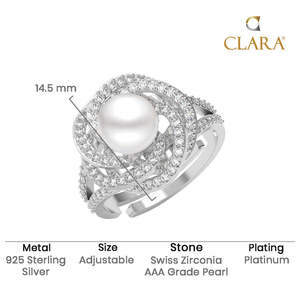 Anillos de Plata de Ley 925 de Primera Calidad para Mujer, Chapados en Rodio con Engaste de Perla, Joyería para Hombre para Regalo - Product Image 5