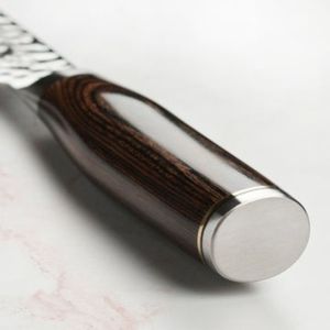 Couteau de chef professionnel Edge Master Manufacture, manche en bois de noyer courbé, acier carbone fait main, 8 pouces, épaisseur 3,0 mm - Product Image 5