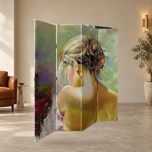 Pintura al Óleo de Retrato de Mujer, Lienzo de Doble Cara, Pantalla Plegable - Product Image 3