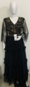 Ready Stock Women's Evening Dress <strong>Long</strong> Sleeves Flare Net <strong>Skirt</strong> Style <strong>Muslim</strong> Eid Celebration Club Party Cocktail Prom Night Wear