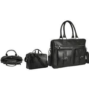 Sac pour ordinateur portable en cuir unisexe avec compartiments sécurisés Sac à main pour les employés en activité Convient aux ordinateurs portables jusqu'à 15.6 pouces Usage quotidien - Product Image 5