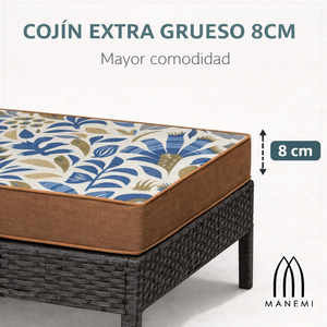 Coussins de chaise de jardin 120x55x8cm, oreillers et coussins d'extérieur confortables, légèrement hydrofuges, sangles de fixation, rembourrage en mousse - Product Image 3