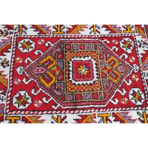 Turkish Vintage Small Rug 2.5x3.3 ft, <b>Red</b> <b>Wool</b> Rug - Product Image 5