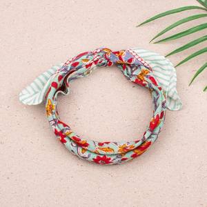 Bandana en coton floral imprimé à la main, foulard pour la tête, bandeau d'été, bandana de plage, accessoire de festival - Product Image 6