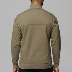 เสื้อสเวตเชิ้ตผู้ชายแบบคลาสสิกเรียบง่าย ทรงหลวม ผ้าเทคฟลีซ ซิป ¼  แบบสวมหัว  ปรับแต่งได้  สำหรับฤดูใบไม้ผลิและฤดูใบไม้ร่วง  ทรงไหล่ตก  แบบเรียบไม่มีลาย - Product Image 2