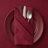 Serviette de table en sergé de coton NUUS, logo personnalisé, résistante aux taches, infroissable, pour dîner, fête, mariage, décoration de la maison