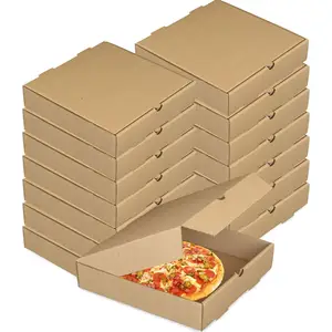 Toptan özel dikdörtgen dilim Pizza kutusu paketi gıda sınıfı ücretsiz tasarım toptan geri dönüşümlü paket baskılı kendi logosu