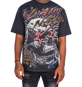 Fabricante personalizado Drop Shoulder Streetwear Print Boxy Cropped Oversized Graphic Heavyweight T Shirt para hombres - Product Image 4