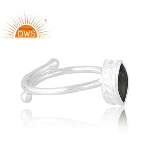 Anillo de piedras preciosas ahumadas naturales de Plata de Ley 925, joyería personalizada para mujer, regalo para ella - Product Image 4