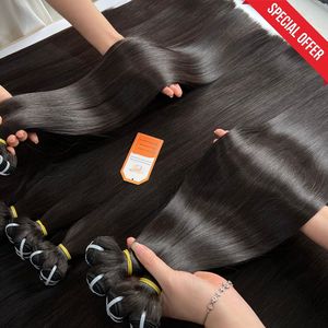 ช่อผมมนุษย์ขนมิงค์แท้100% ต่อผมผมช่อผมตรงแบบสองชั้นนุ่มลื่น - Product Image 3