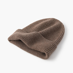 Wholesale Ribbed Striped Luxury Fluffy Classical Thick Soft Unisex Custom logo Winter Cashmere Wool Knitted Hat - Product Image 1