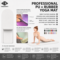 Tapis de yoga en caoutchouc naturel PU en forme de capsule avec logo personnalisé, écologique, en forme de pilule arquée, antidérapant, pour studio de Pilates