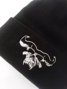 หมวกบีนนี่ถักสำหรับฤดูหนาวหมวกทรงกะโหลกพิมพ์ลายแบบไม่ซึมสี - Product Image 3