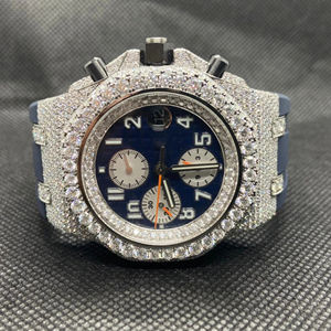 Reloj de Hip Hop para Hombre, Nuevo, Personalizado, Directo de Fábrica, con Diamantes de Moissanita, Oro Blanco, Acero Inoxidable, Resistente al Agua - El Mejor - Product Image 1
