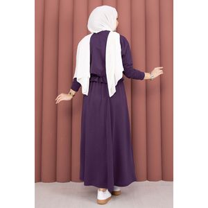 Conjunto de Dos Piezas Color Ciruela: Top Corto y Falda Ajustada, Estilo Casual Diario, Pantalones Cortos, Estampado Sólido, Talla XL, Hecho de Spandex Tejido - Product Image 4