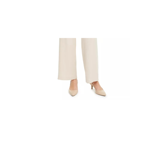 Pantaloni Alfani da Donna a Gamba Larga Marroni a Vita Alta Stile Classico Casual Taglia XL Chiusura con Elastico in Vita Traspiranti con Tecnica Stropicciata - Product Image 3