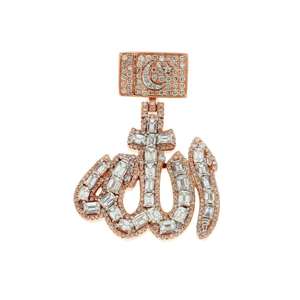 Colgantes de Joyería para Hombre de Latón con Diseño Hip Hop VVS Moissanite Ice Out, Chapado en Oro Rosa de 14 Quilates, Corte Redondo y Baguette - Product Image 5