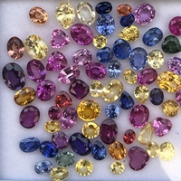 Saphirs naturels multicolores (rose, bleu, jaune, blanc) de 4 mm et 6 mm, formes variées, taillés à facettes, certifiés IGI, pour la fabrication de bijoux précieux