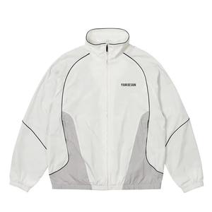 Custom Zip up Stand Collar Vintage Sports Football Jackets Men Soft Shell Lightweight Nylon Track Jacket Windbreaker - Product Image 3