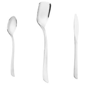 Premium 18/8 Stainless Steel Cutlery Set Solitaire Maharaja 10g Modern Curved Handle Spoon Fork <b>Knife</b> <b>Steak</b> Fish - Product Image 3