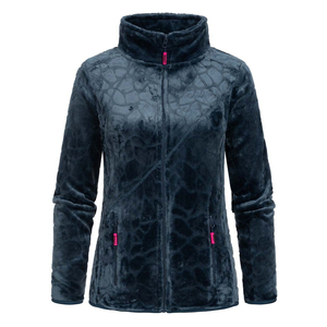 Veste polaire thermique douce et respirante pour femme avec doublure en nylon, fermeture éclair sur le devant, capuche, confortable et chaude pour l'hiver - Product Image 3