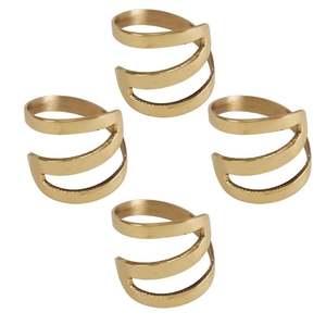Anneaux de serviette en laiton doré de conception artisanale, vente en gros, décoration de cuisine, restaurant, maison, mariage, hôtel, vaisselle de bureau, quantité en vrac - Product Image 3