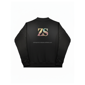 Premium 360 GSM coton polaire sweat doux brossé couche intérieure couleur noire DTG imprimé logo personnalisé unisexe Basics Sweatshirts - Product Image 2