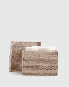 Caja de Almacenamiento de Ratán Tejida a Mano con Tapa, Caja de Almacenamiento Hecha a Mano, Ecológica, Natural, Decoración del Hogar, Venta al por Mayor desde Vietnam - Product Image 1