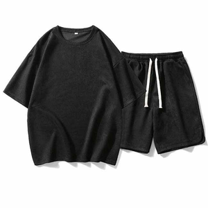Tendance Vêtements pour hommes Tenue décontractée Ensembles 2 pièces T-shirts à manches courtes et ensembles de shorts Logo personnalisé Fabrication de haute qualité - Product Image 3