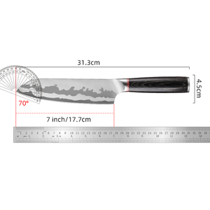 มีดทำครัวสแตนเลสมีดเชฟมืออาชีพพร้อมที่จับไม้ - Product Image 6