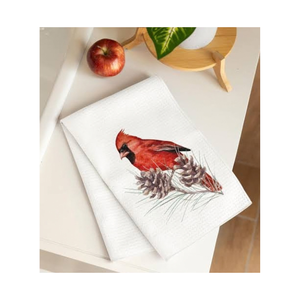 Serviette de cuisine gaufrée en coton 40x60cm 180GSM 200TC motif floral bleu-rouge, chiffon de cuisine blanc, certifié BSCI, faible MOQ, OEM ODM, vente en gros en Inde, B2B - Product Image 2