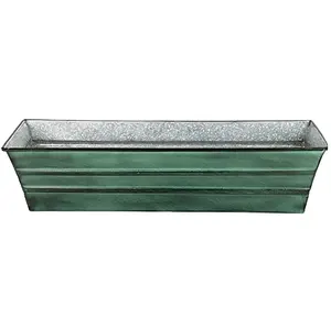 الزنجار الأخضر المجلفن صندوق زهور معدني زارع سطح الشرفة الزخرفية اليدوية تصميم فاخر زارع المعادن