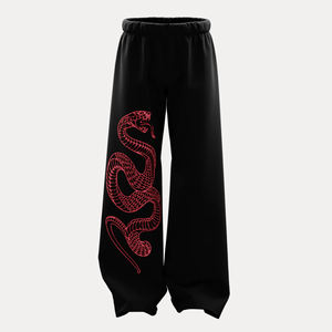 Pantalon baggy surdimensionné vintage personnalisé avec motif personnalisé, broderie 3D, style Y2k, jambe droite, noir, délavé à l'acide, surdimensionné - Product Image 1