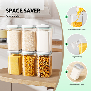 Conteneur de stockage alimentaire hermétique Ankou avec couvercle et cuillère de 130 ml, 4 L/4,2 qt, boîte de rangement pour cuisine, organiseur de garde-manger, <span class=keywords><strong>bocaux</strong></span> de rangement - Product Image 4
