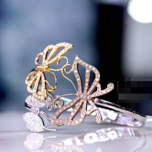 925 plata esterlina moissanita diamante mariposa pulsera brazalete hip hop brazalete diamante pulsera - Product Image 3