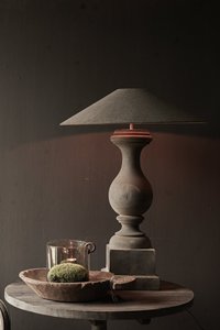 Lampe de table en bois faite à la main avec abat-jour en tissu à motif végétal, idéale pour la décoration de la maison, du bureau, de l'hôtel, style Art Déco - Product Image 6